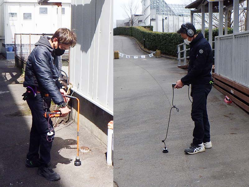 最新の漏水調査の様子